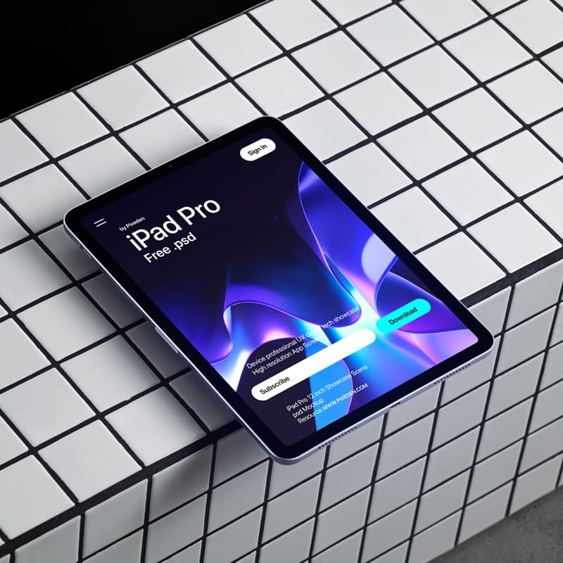 iPad Pro Mockup Showcase Scene PSD