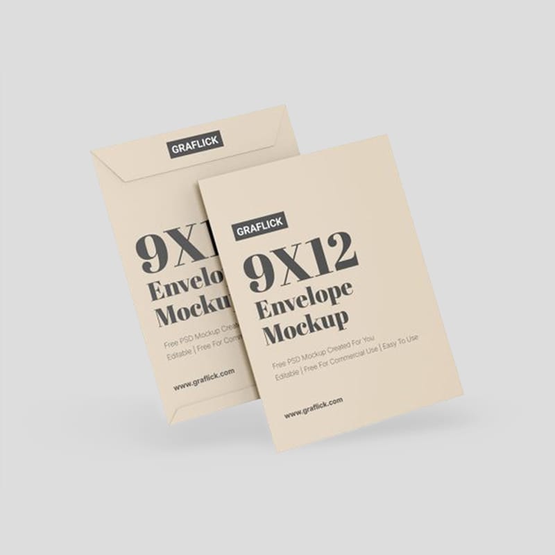 9×12 Envelope Mockup PSD