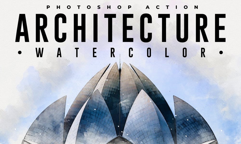 Architecture Watercolor Photoshop Action