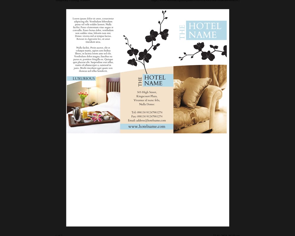 Bed and Breakfast Hotel Brochure Template