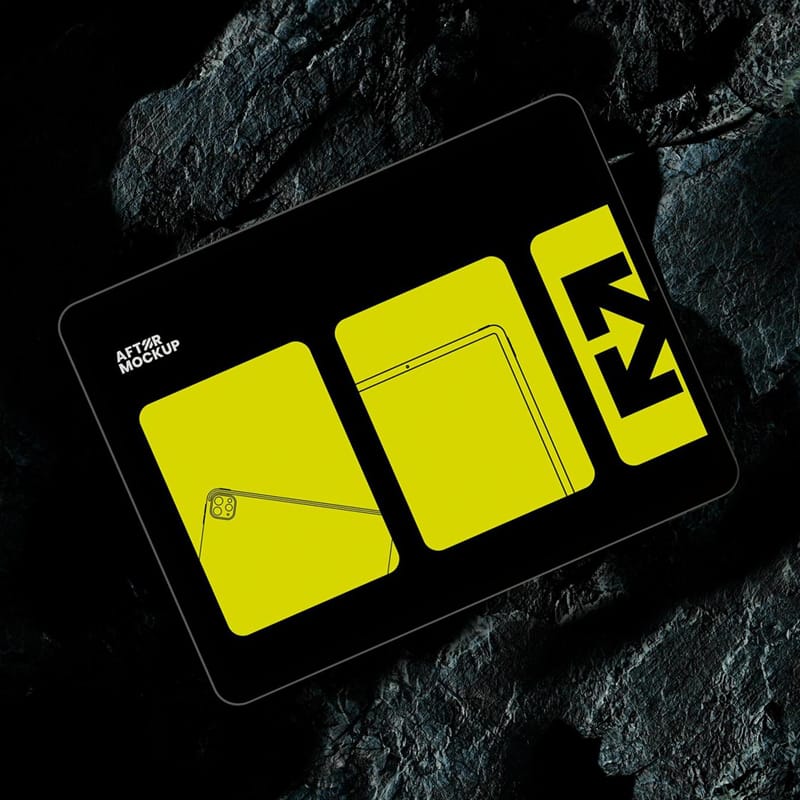 Black Rock iPad Mockup PSD