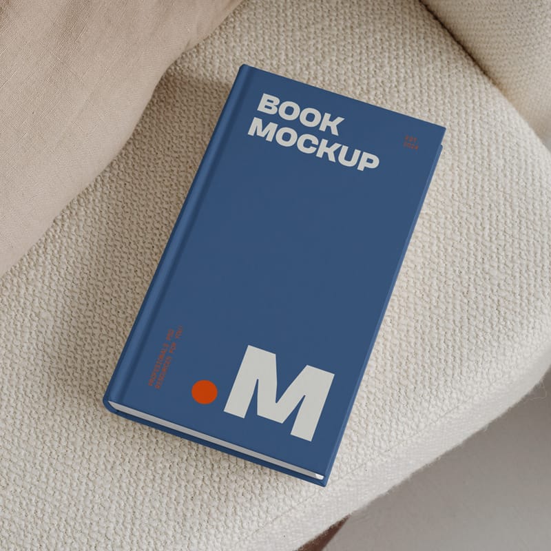 Book Lying On Chair Mockup PSD