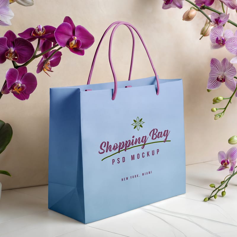 Branded Shopping Bag Mockup PSD