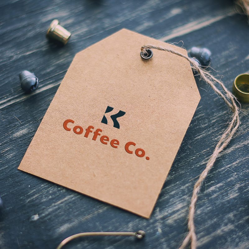 Brown Tag Engraved Mockup PSD