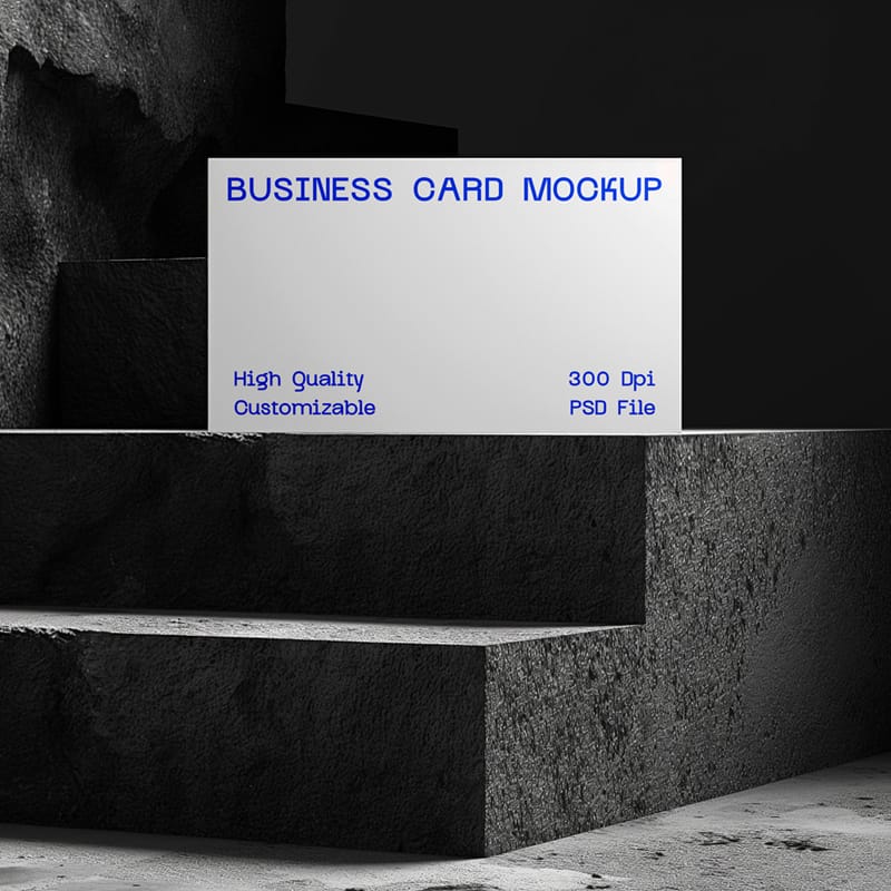 Business Card Mock-up on Stairs PSD