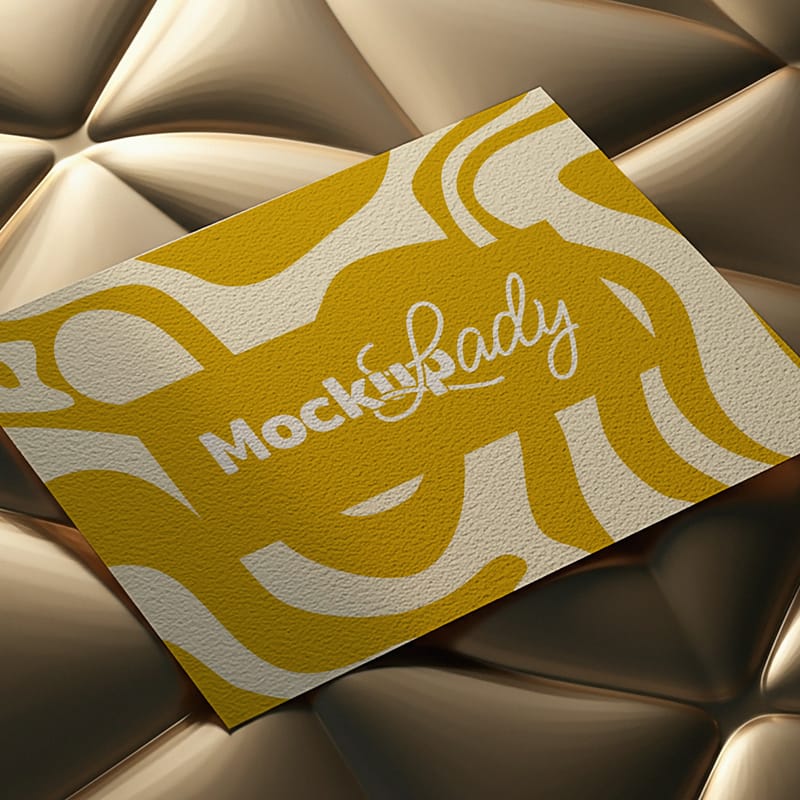 Business Card Mockup with Golden Background PSD