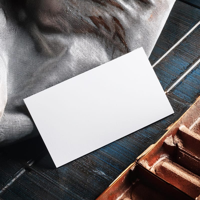 Business Card Mockup with Industrial Vibe PSD