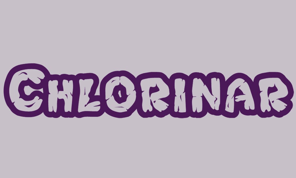 The Chlorinar font displayed in a grungy, graffiti style with a melting effect.
