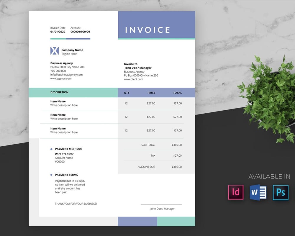 Clean Invoice Pro Template