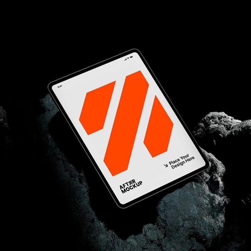 Dark Rock iPad Mockup PSD