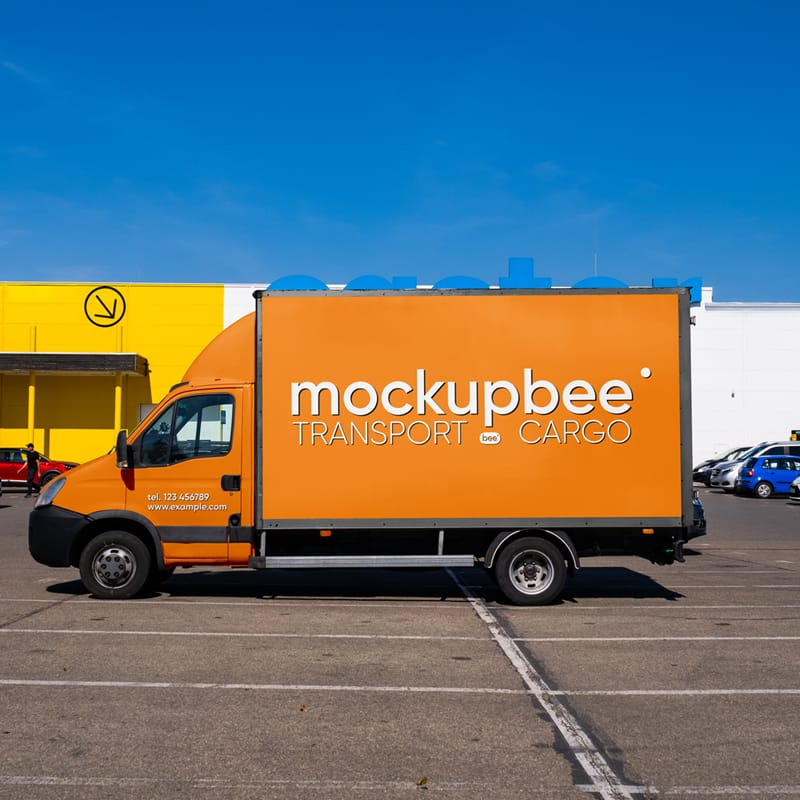 Delivery Car Mockup PSD