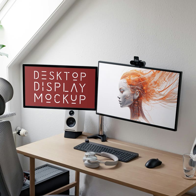 Desktop Display Mockups PSD