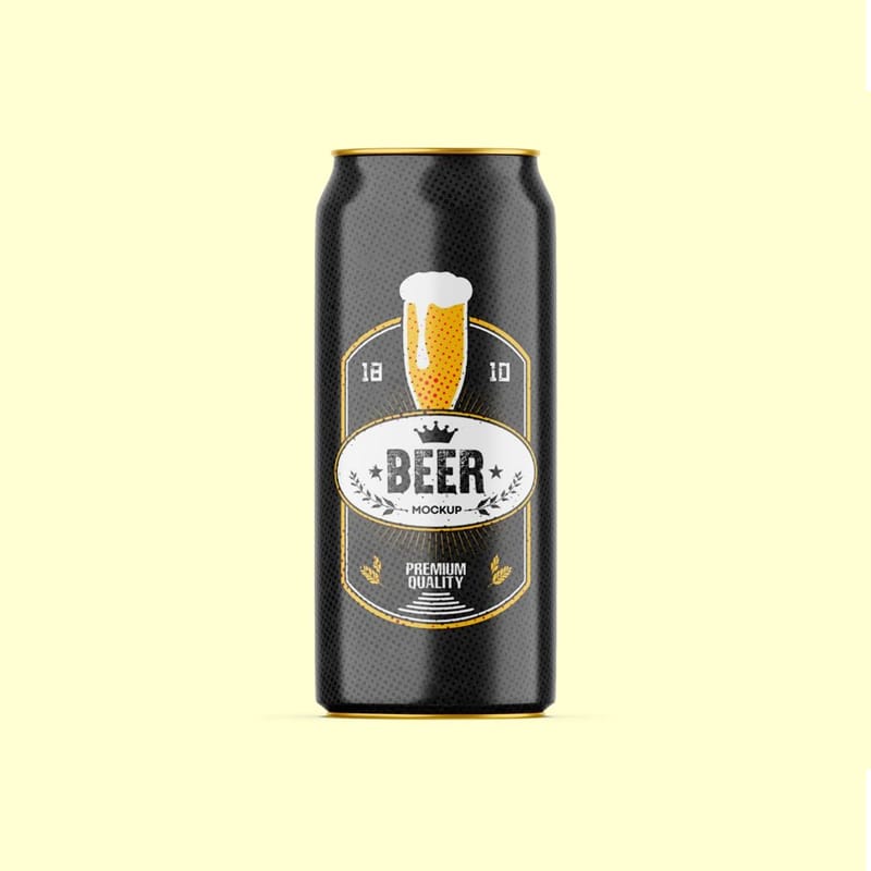 Floating Tall Beer Can Mockup PSD