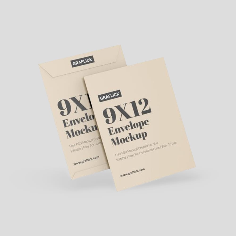 Free 9×12 Envelope Mockup PSD