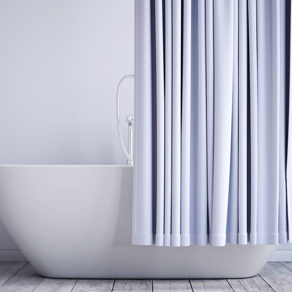 Free Bathroom Curtain Mockup PSD