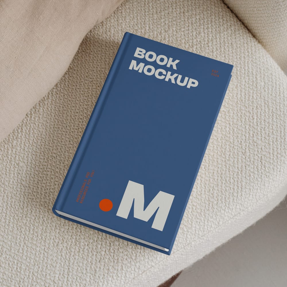 Free Book Lying On Chair Mockup PSD