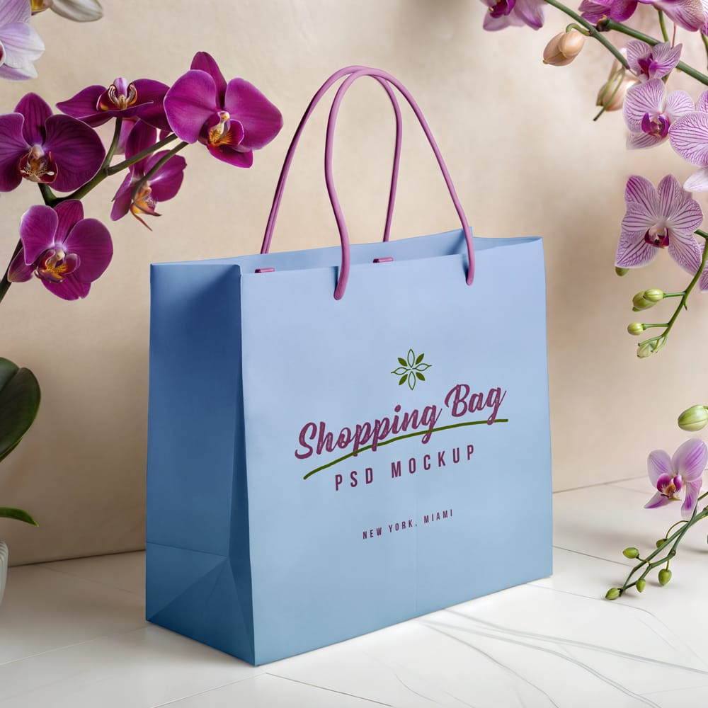 Free Branded Shopping Bag Mockup PSD