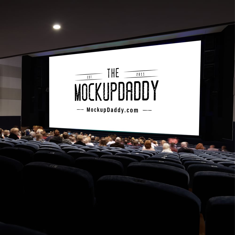 Free Cinema Screen Mockup Template PSD