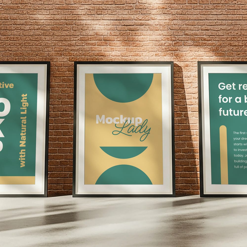 Free Decorative Frames Mockup with Natural Light PSD