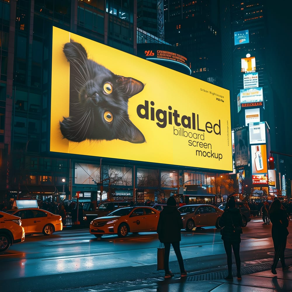 Free Digital Led Billboard Mockup PSD