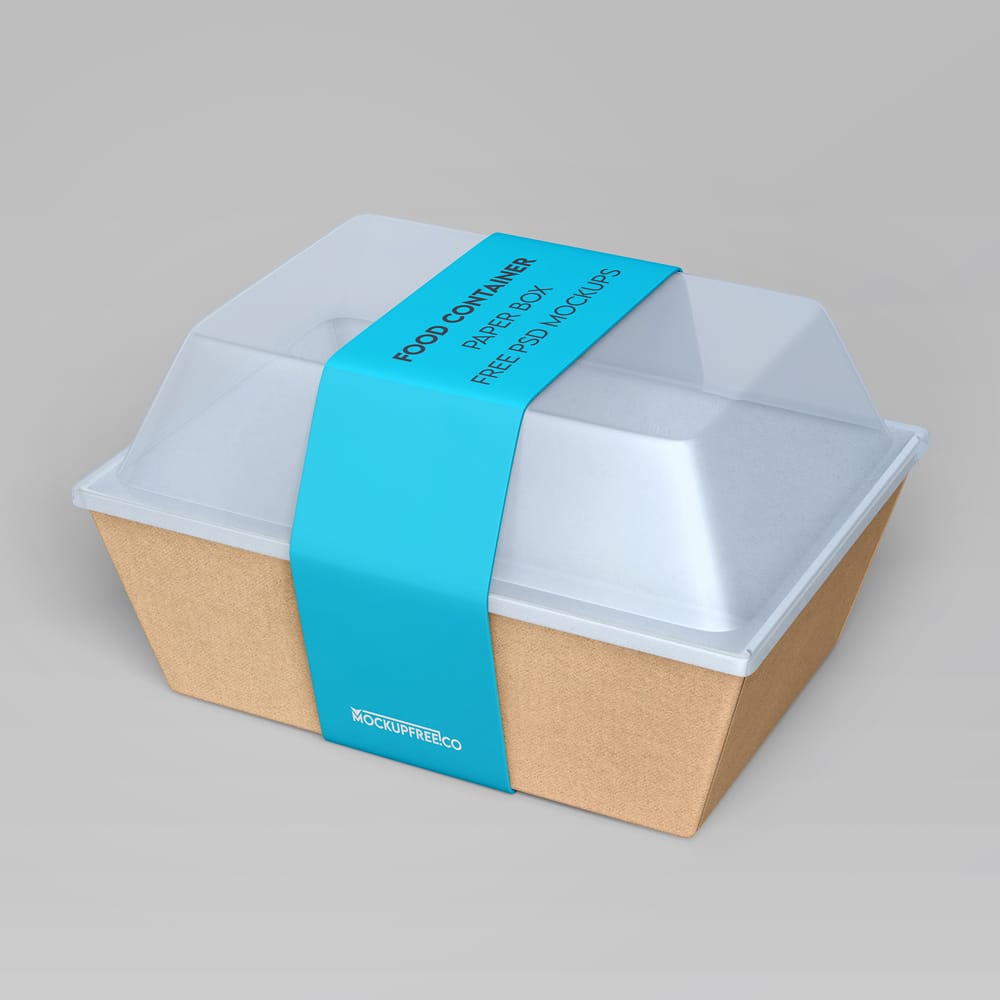 Free Food Container Paper Box Mockups PSD