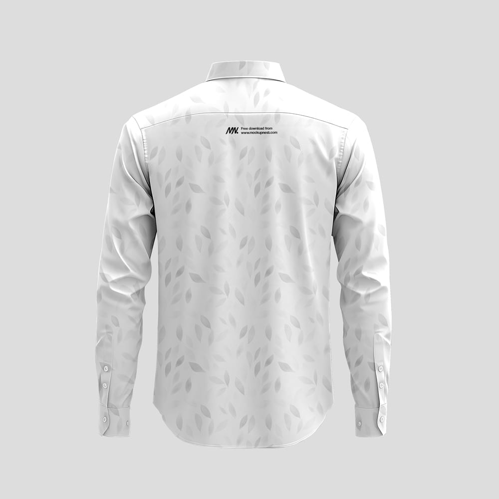 Free Formal Long Sleeve Shirt Mockup From Back Side PSD