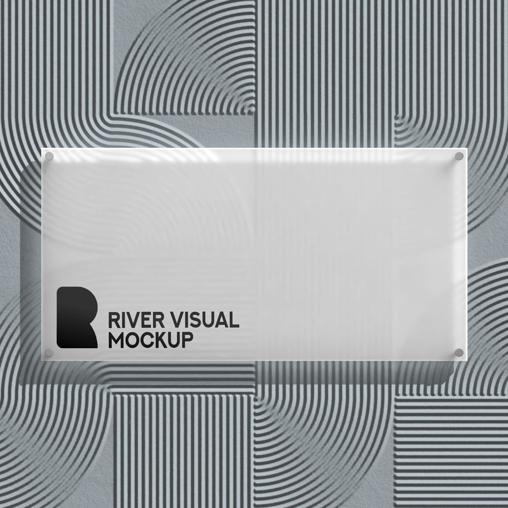 Free Frosted Glass Sign Mockup PSD