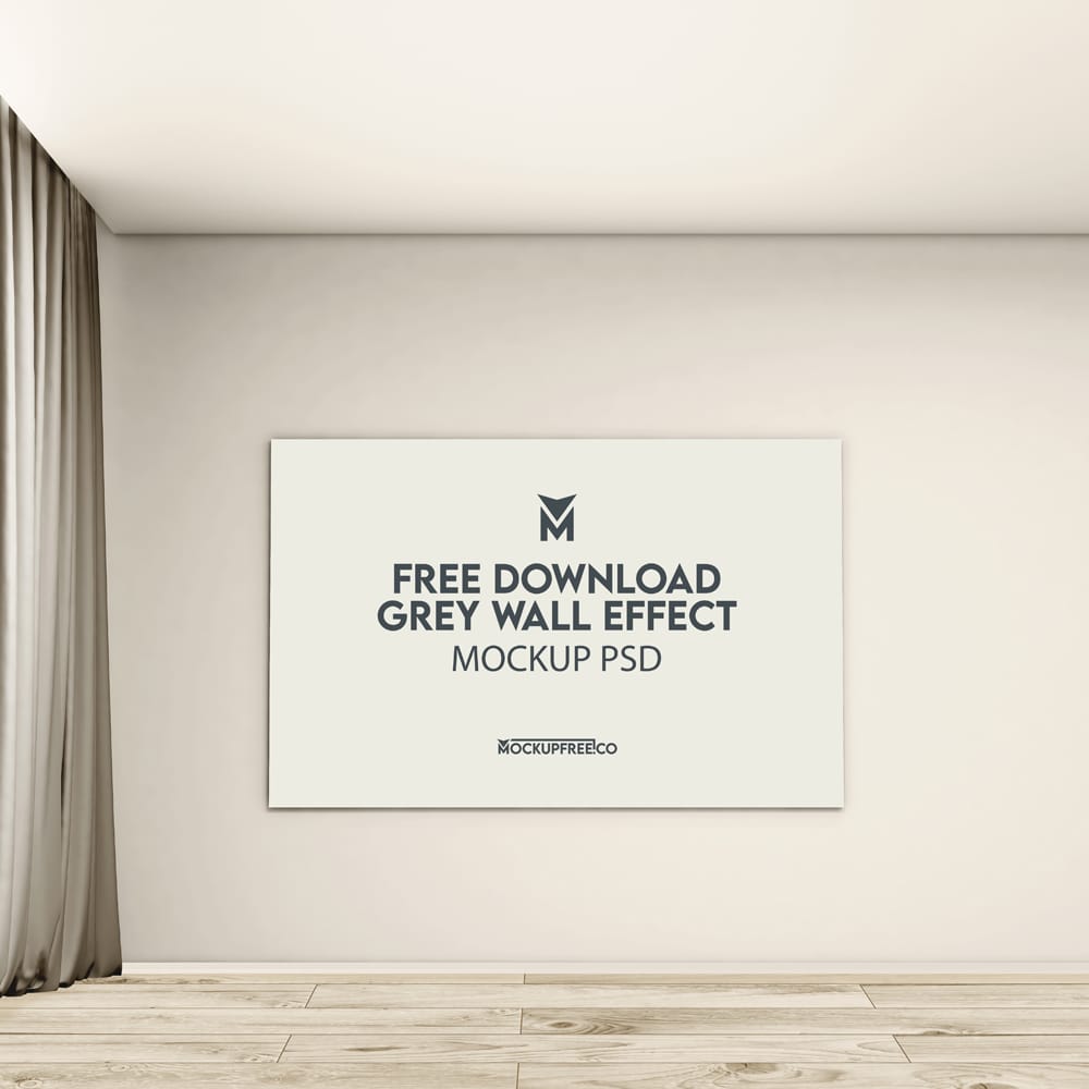 Free Grey Wall Effect Mockup PSD