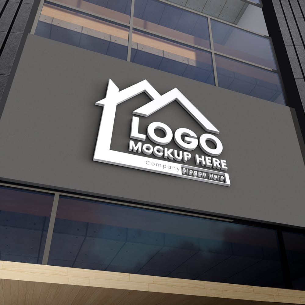 Free High-Quality 3D Wall Logo Mockup PSD