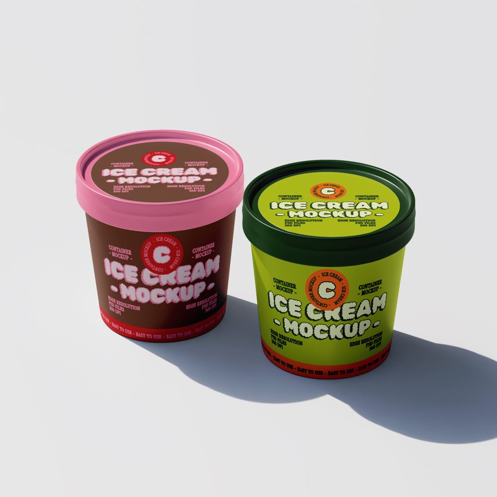 Free Ice Cream Container Mockup PSD