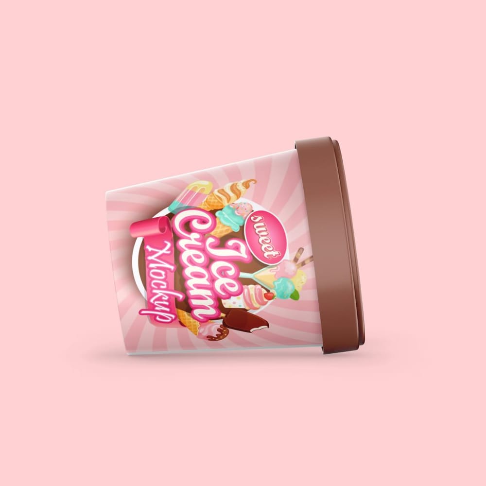 Free Ice Cream Container Mockup Template PSD