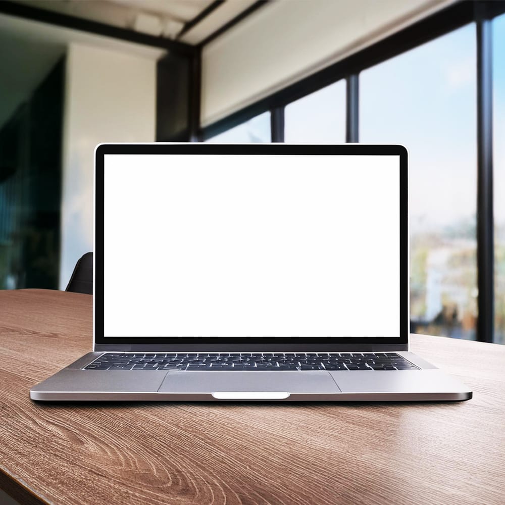 Free Laptop Mockup with Office Vibe PSD