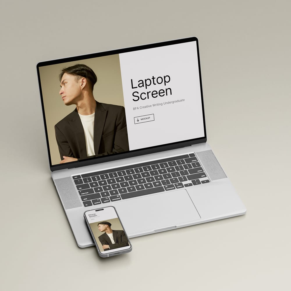 Free Laptop and Phone Mockup PSD