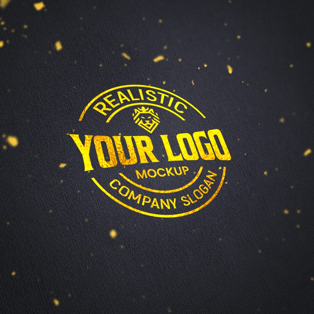 Free Logo Mockup Gold Foil Effect PSD