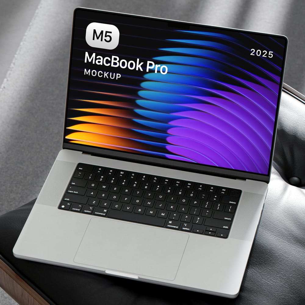 Free M5 MacBook Pro Mockup PSD