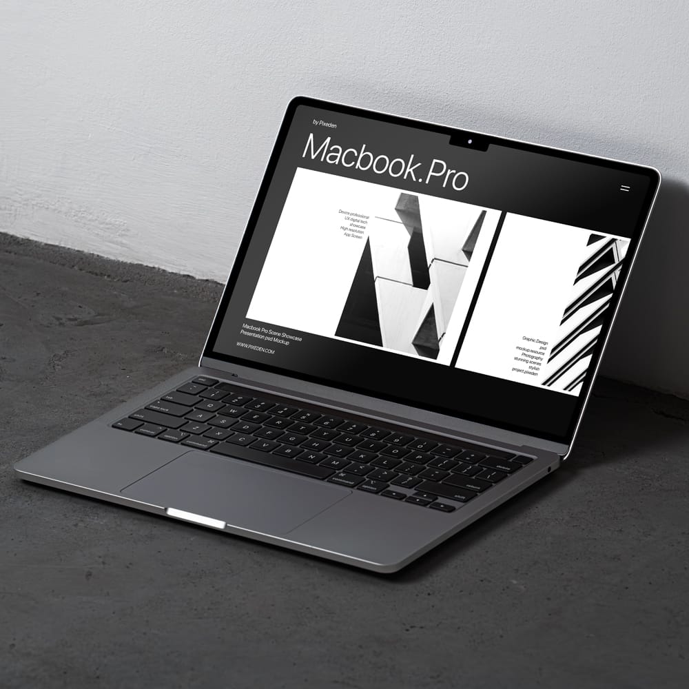 Free Macbook Pro Mockup Showcase Screen PSD