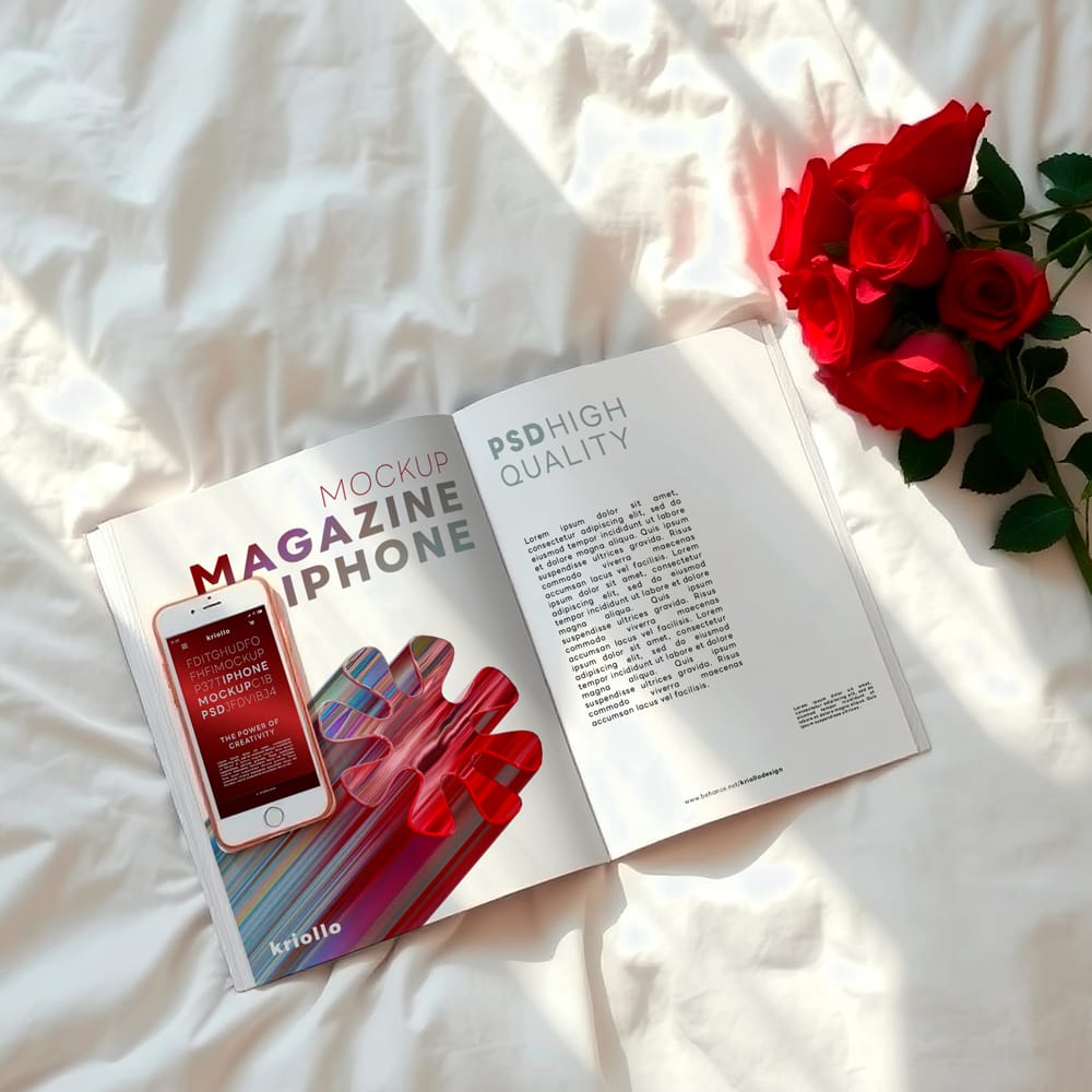 Free Magazine and iPhone Mockup PSD