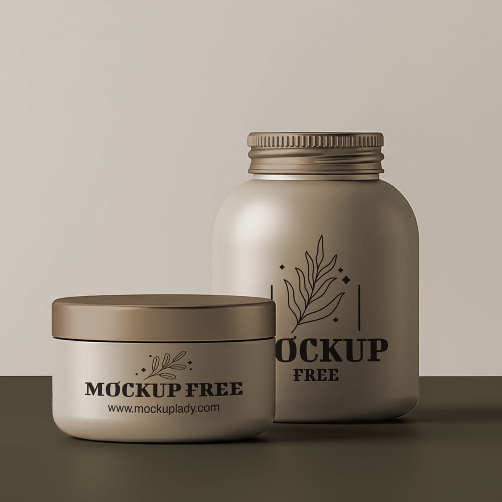 Free Minimalist Cosmetic Packaging Mockup PSD