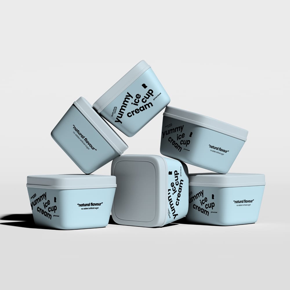 Free Photorealistic Ice Cream Cup Mockup PSD