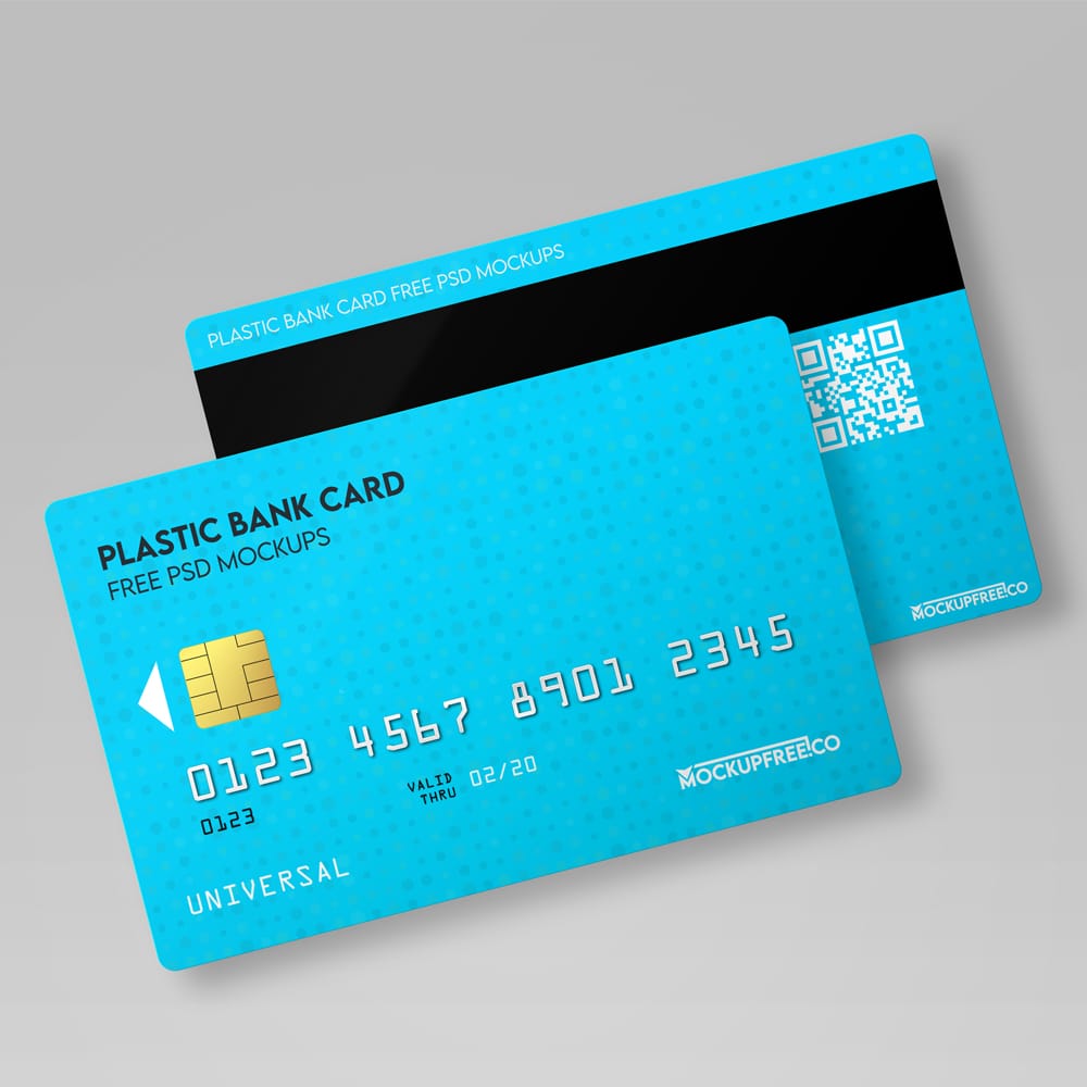 Free Plastic Bank Card Mockups PSD