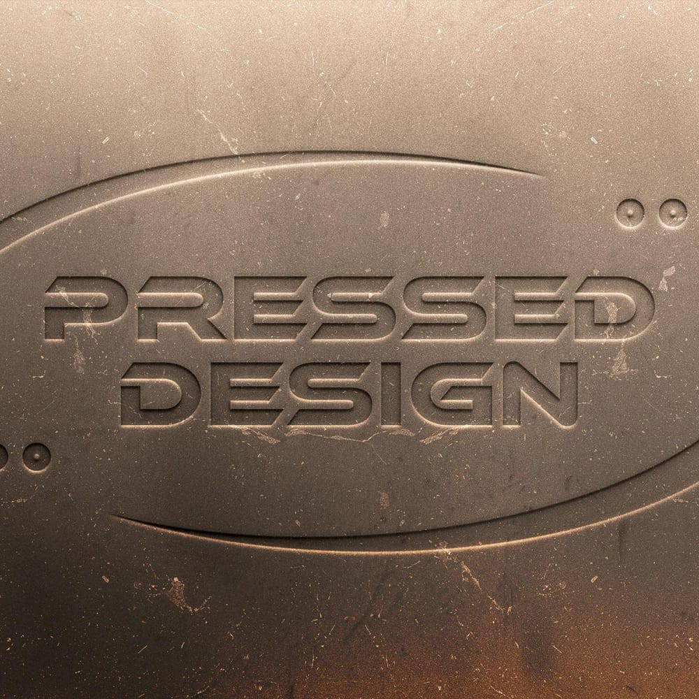 Free Pressed Text and Logo Mockup PSD