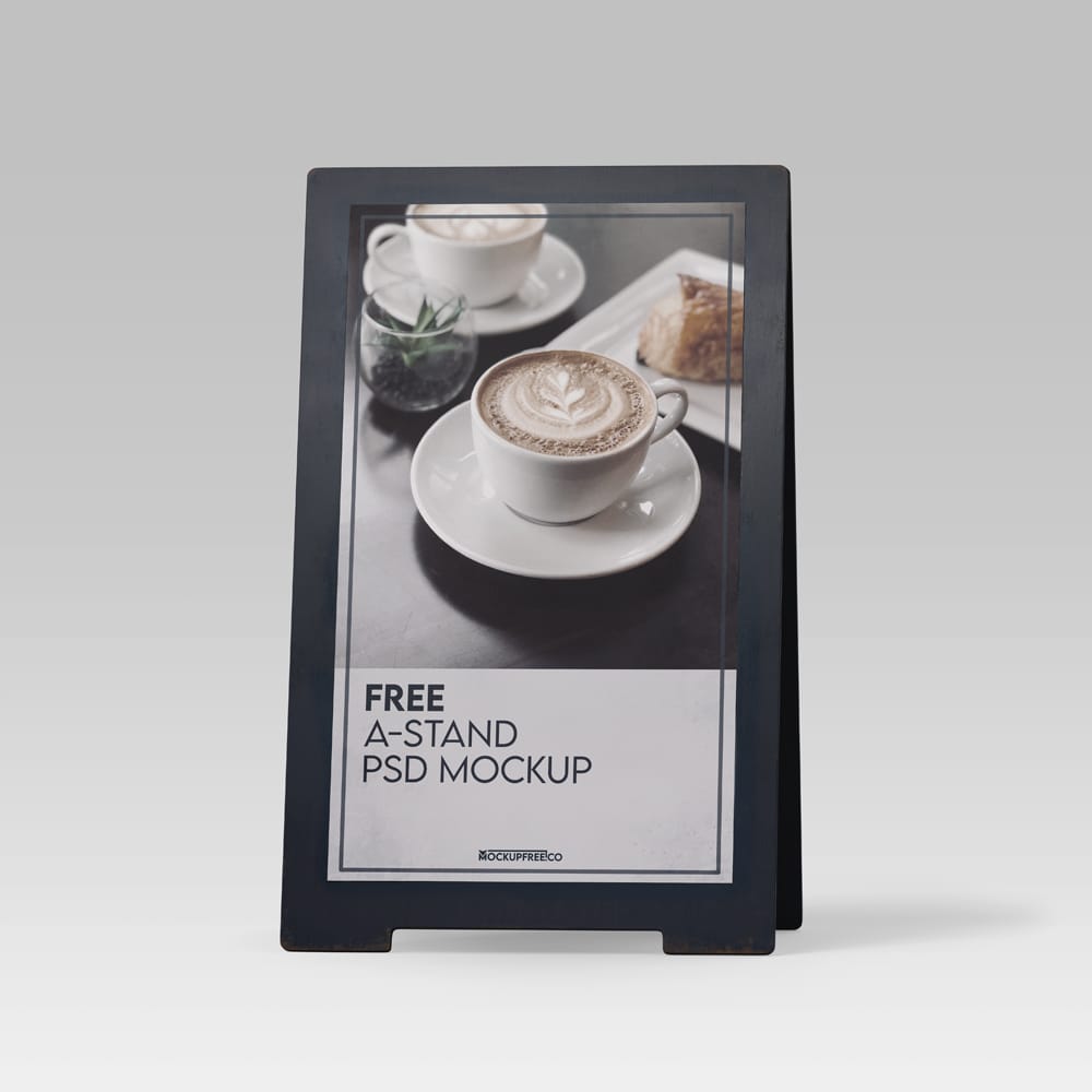 Free Realistic A-Stand Mockup PSD