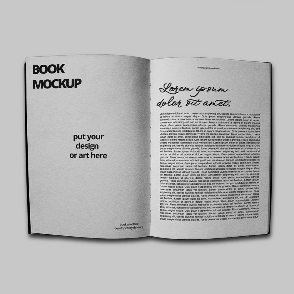 Free Realistic Open Book Mockup PSD