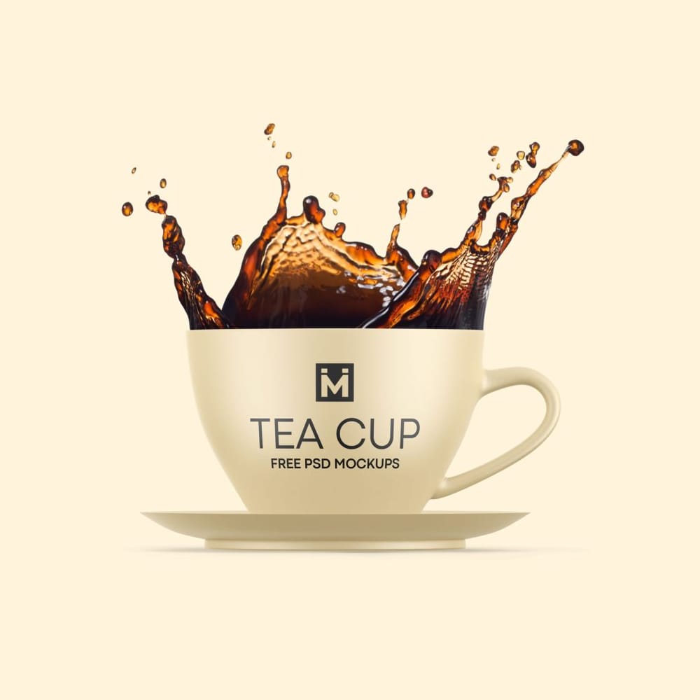 Free Realistic Tea Cup Mockup PSD