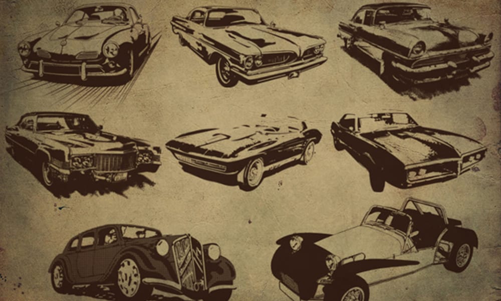 Free Retro Style Car Brushes