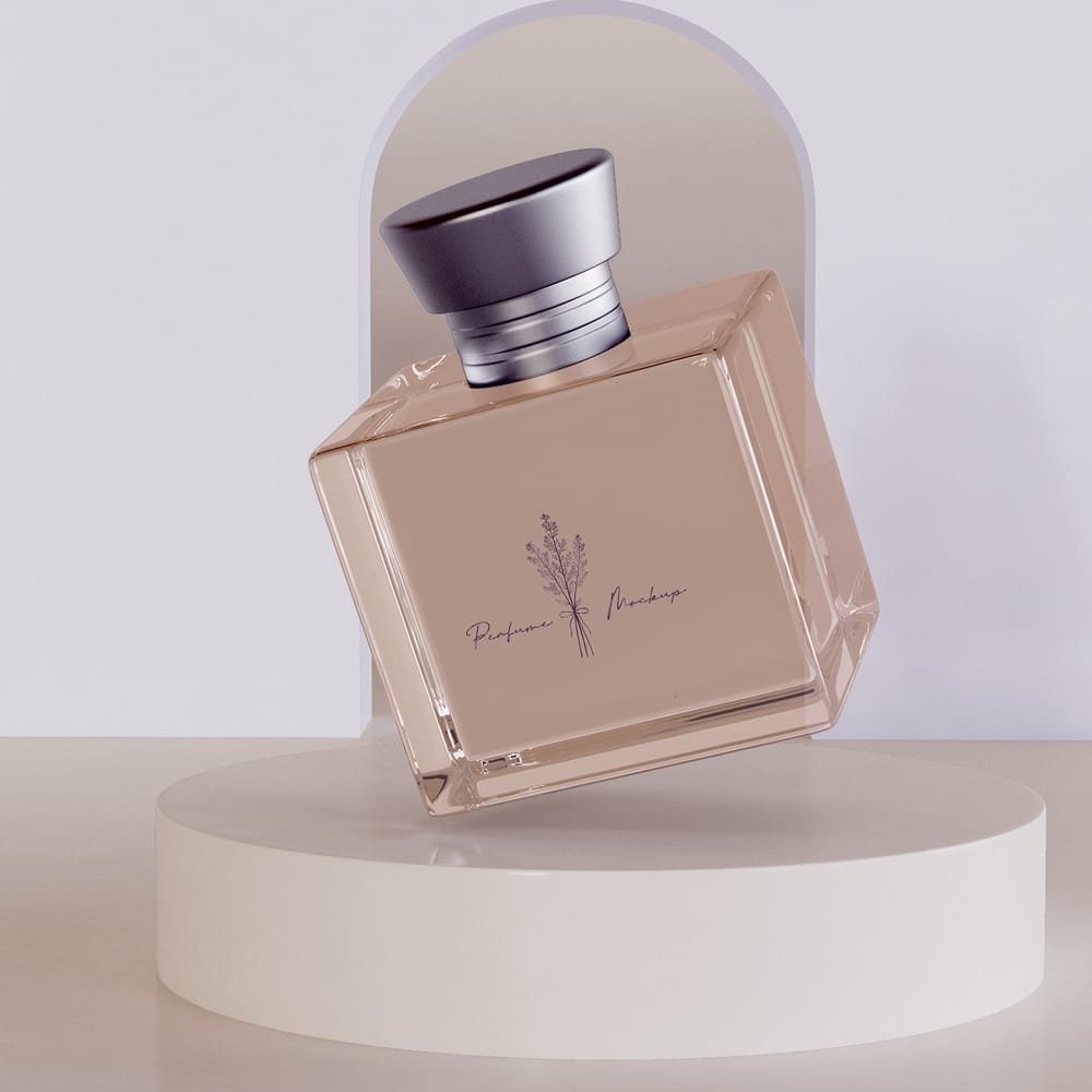 Free Single Perfume Bottle Mockup PSD