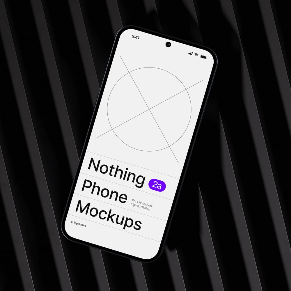 Free Sleek Nothing Phone (2a) Mockup PSD