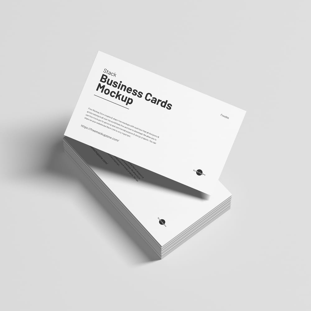 Free Stack Business Cards Mockup PSD