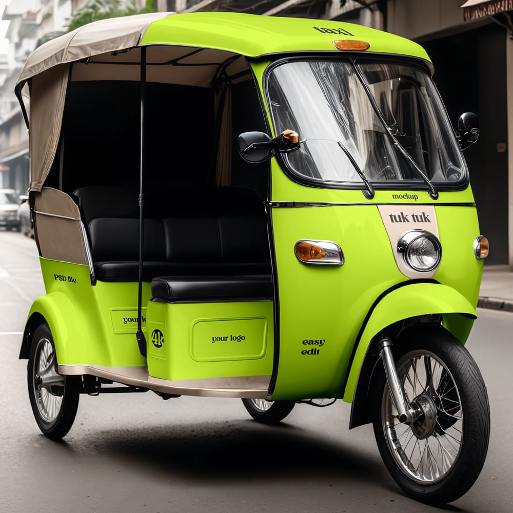 Free Tuk Tuk Mockup PSD