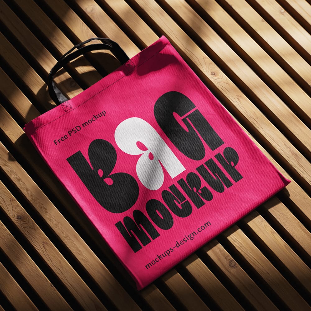 Free Vibrant Canvas Shopping Bag Mockup PSD